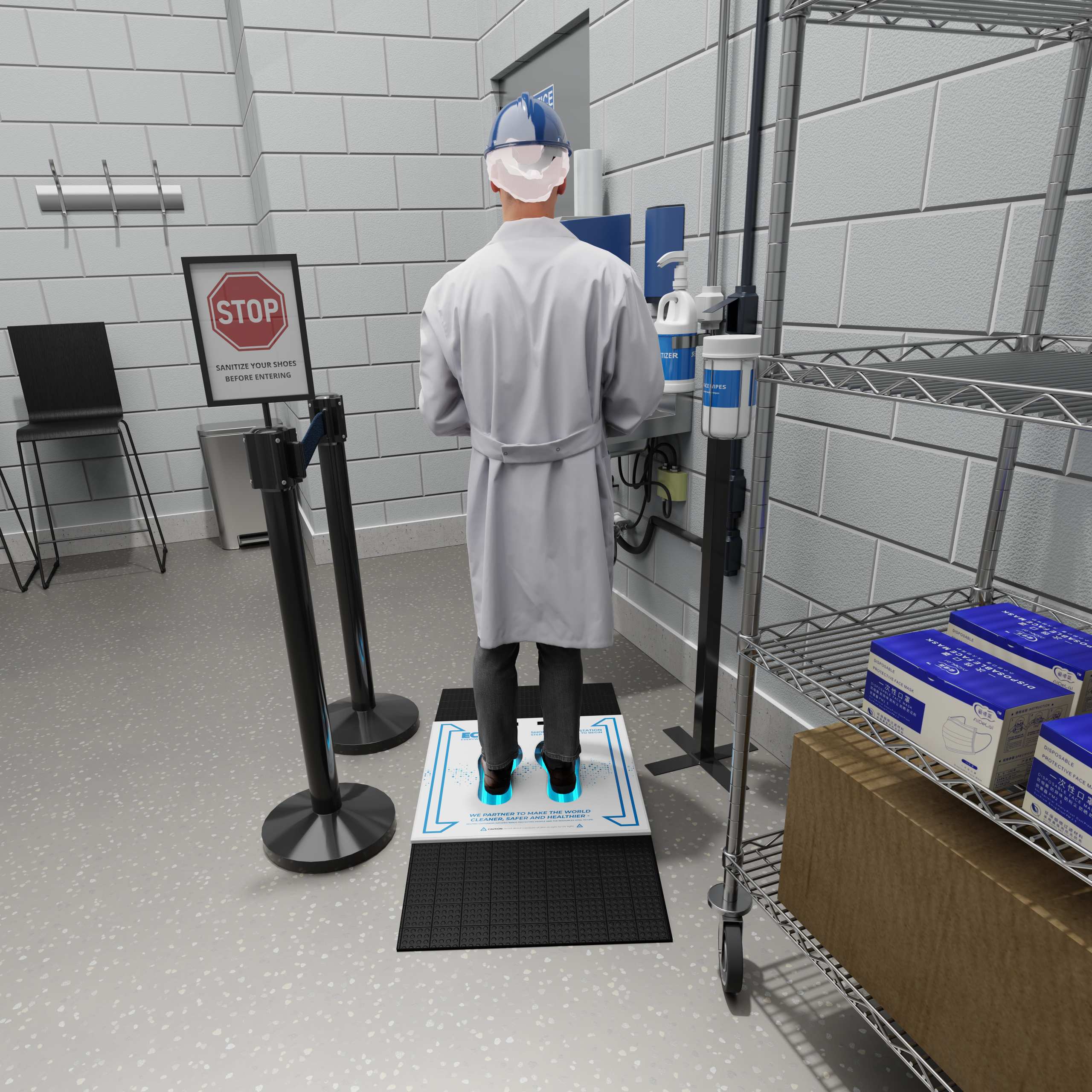 UVZone Pathogen Reduction System in use at facility entrance